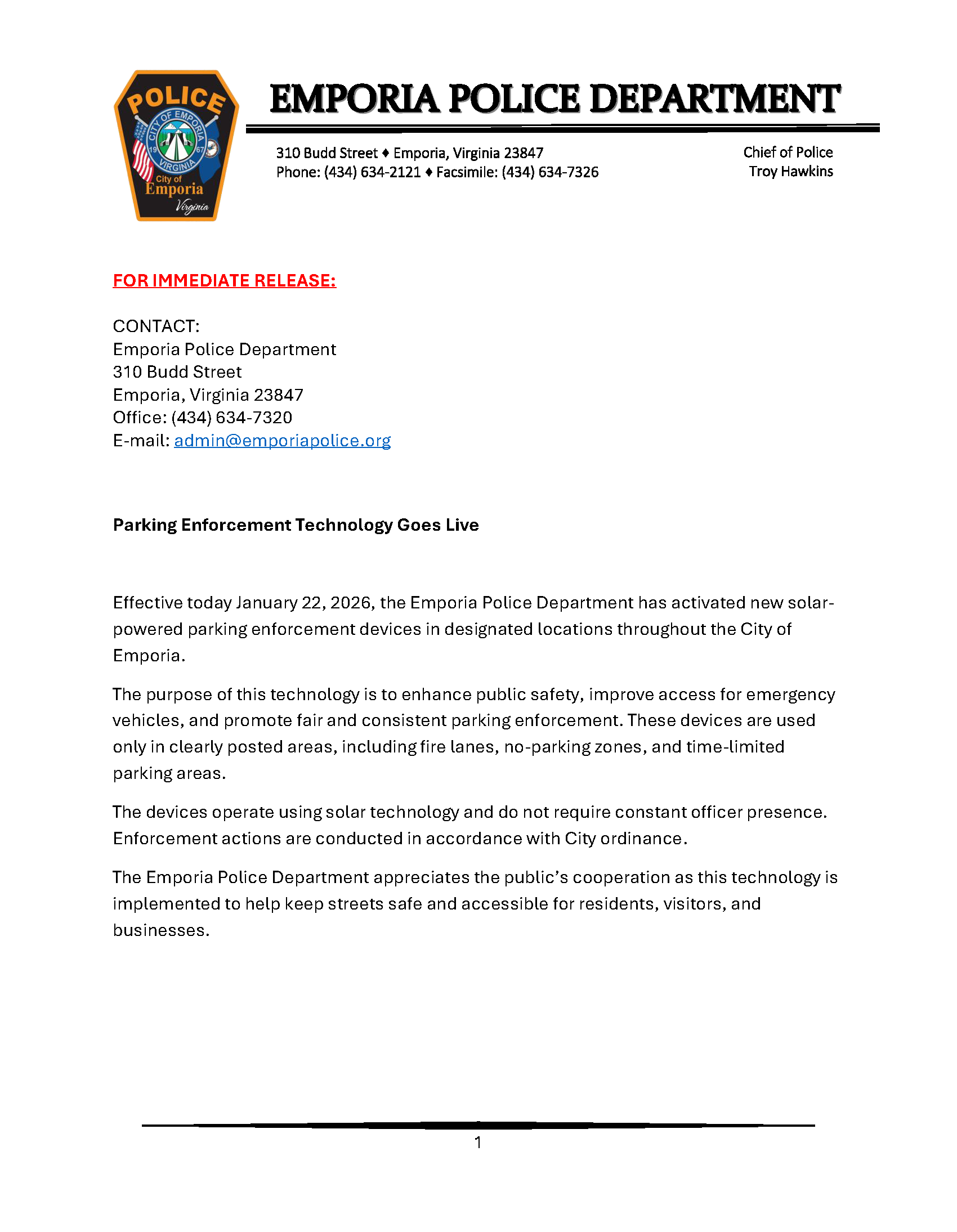 Parking Enforcement go live